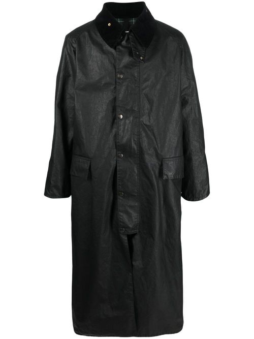 Wax-coated trench coat - Black