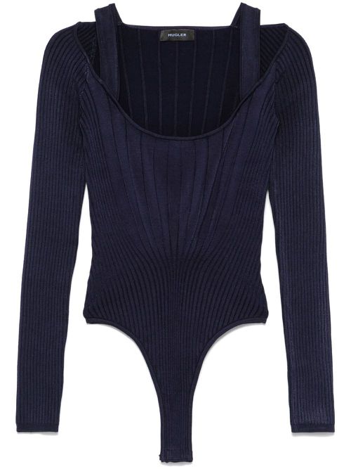 Scoop-neck bodysuit - Blue