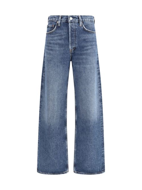 Straight-leg Cotton Jeans — Blue