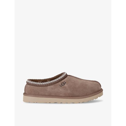 Mens Taupe Tasman Shearling-lined Suede Slippers