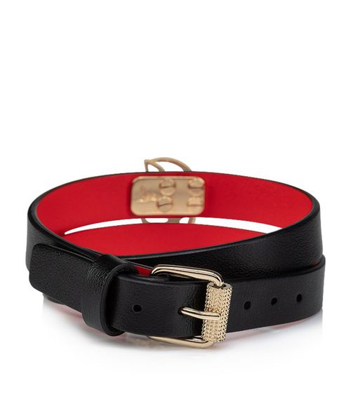 Leather CL Logo Double Bracelet