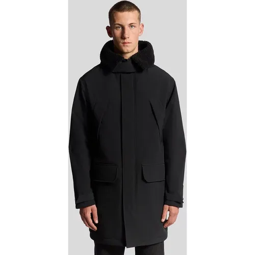 Lyle And Scott Men's Heavyweight Faux Shearling Collar Parka - Black - : 44/Regular