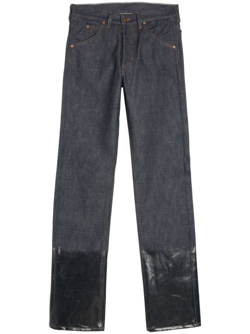 Selvedge mid-rise straight jeans - Blue