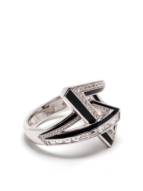 18kt white gold Vertigo Obtuse diamond ring - Silver
