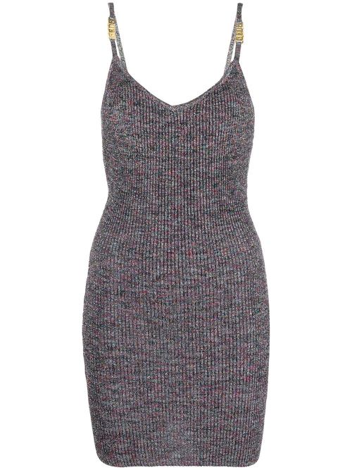 Open-back mini knitted dress - Grey