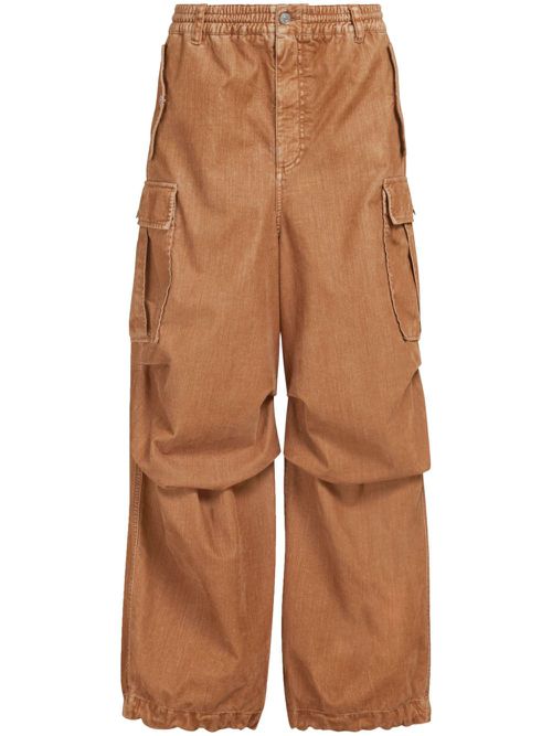 Draped-detail cargo pants - Brown