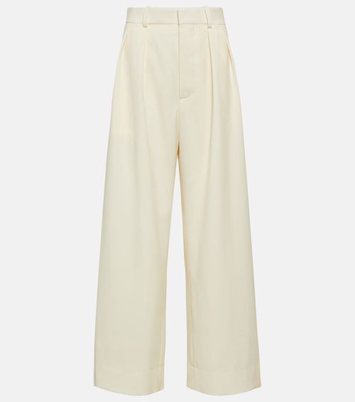 Low-rise wide-leg wool pants