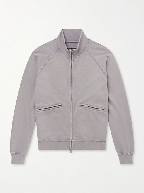 Cotton-Blend Jersey Zip-Up Sweatshirt