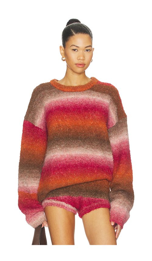 LIONESS Loyalty Knit Pullover in Orange,Pink. L. Also in M, S, XL