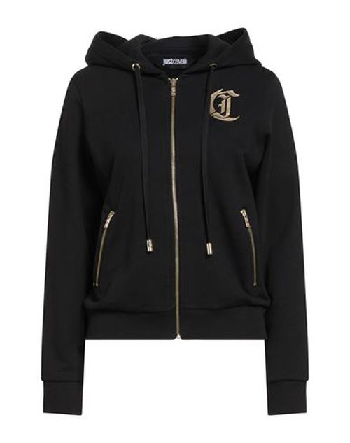 Woman Sweatshirt Black Size L Cotton, Elastane