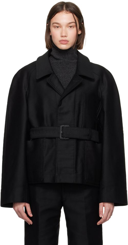 LEMAIRE Black Belted Two Pocket Jacket