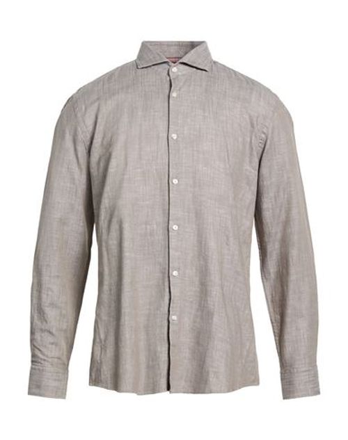 Man Shirt Khaki Size 15 Cotton, Linen