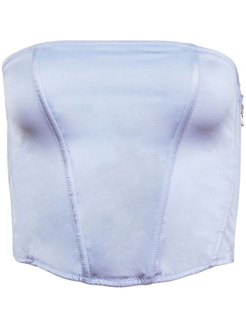 Silk corset top - Blue