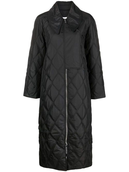 Quilted ripstop coat - Black