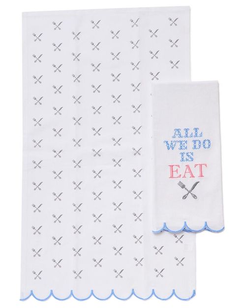 All We Do Is Eat Set of 2 Dish Towels