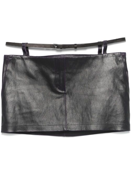 Leather mini skirt - Black