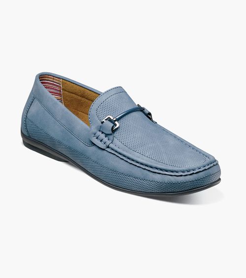 Stacy Adams Shoes Colton Moc Toe Bit Slip On Navy