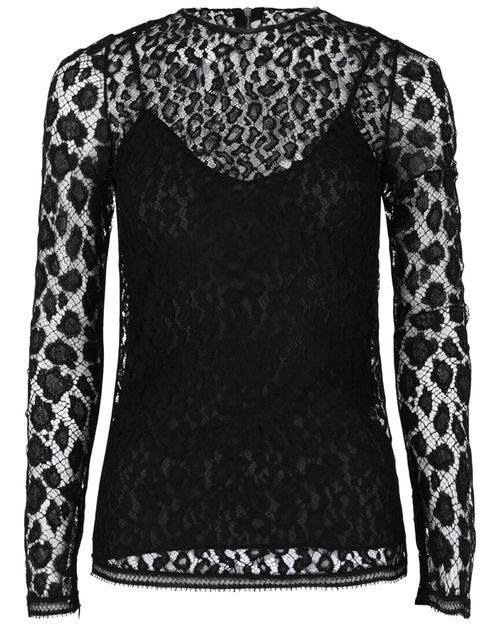 Lace Patterned Silk-Lined Blouse