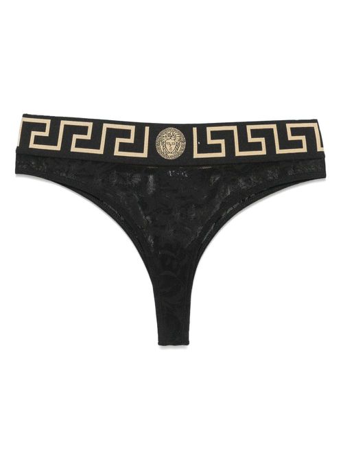 Greca Border thong - Black