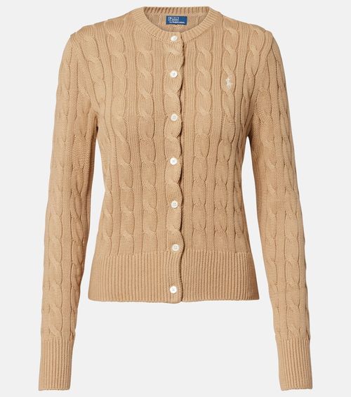 Cable-knit cotton cardigan