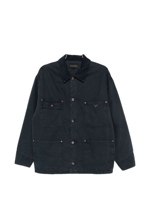 Cotton Denim Jacket — Navy