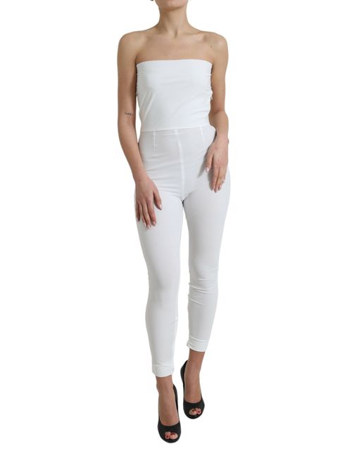 Strapless Bodycon Jumpsuit Dress — White