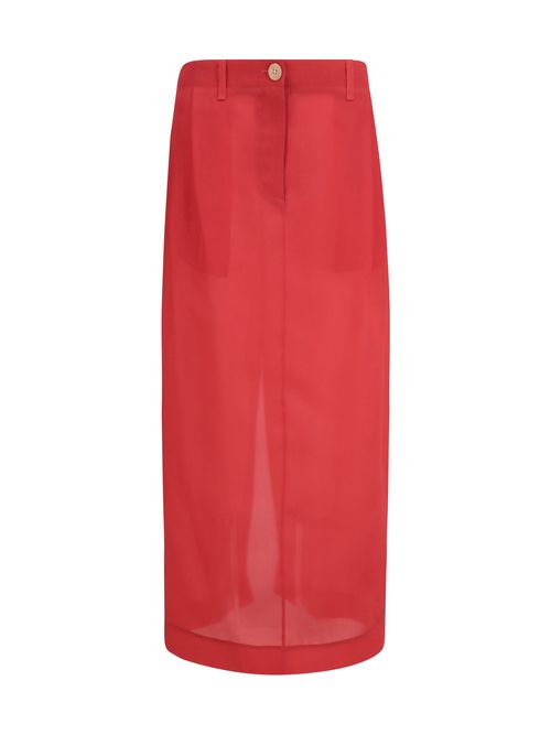 Lucian Midi Skirt — Red