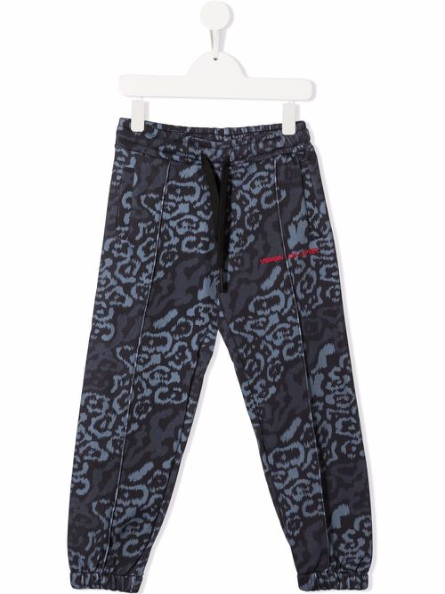 Leopard-print track pants - Black