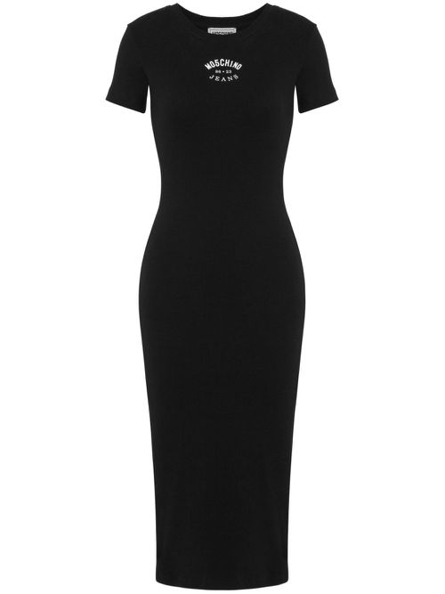 Ribbed midi dress - Black