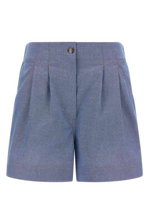 Chambray Cotton Shorts