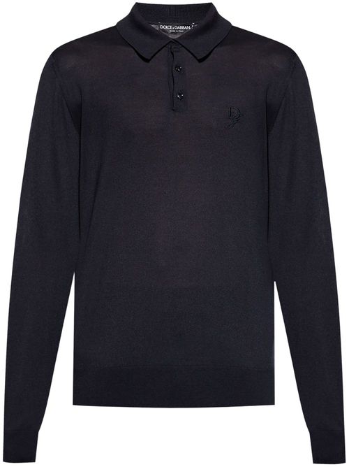 Silk polo shirt - Blue