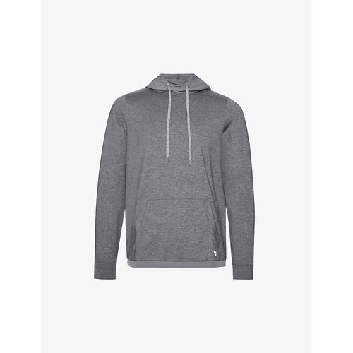 Mens Charcoal Heather Sunday Kangaroo-pocket Recycled-polyester Hoody 