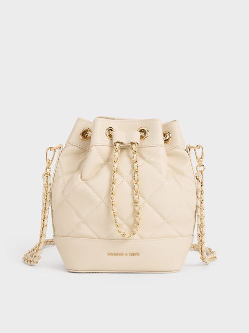 Charles & Keith - Julia Quilted Two-Way Bucket Bag