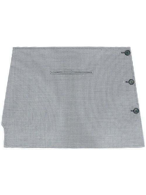 Oblique houndstooth mini skirt - Black