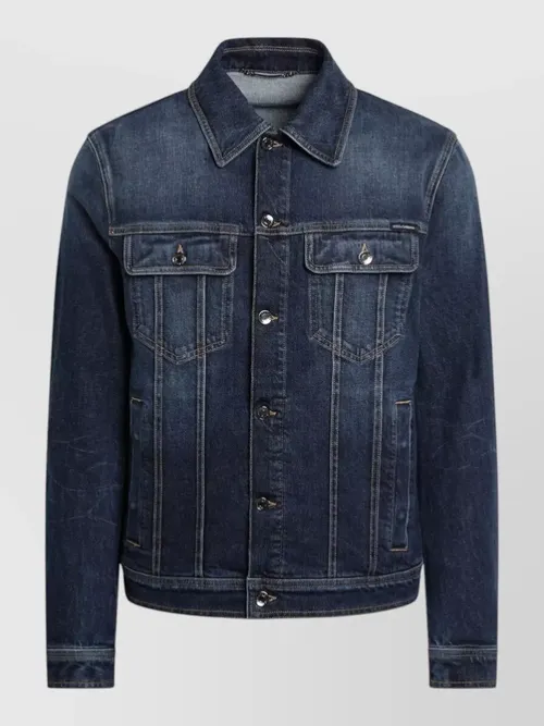 Dolce&Gabbana - straight coat collar chest pockets long sleeve