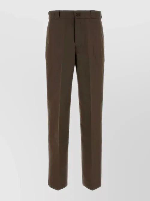 Prada - canvas tailored pants belt loops back pocket