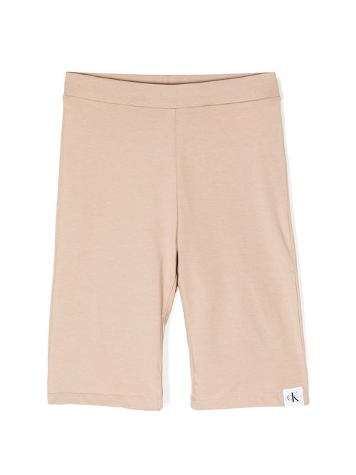 Logo-patch cotton shorts - Neutrals