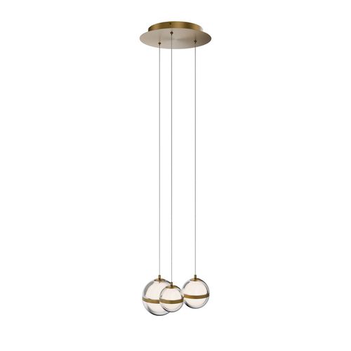 Aged Brass LED Chandelier from the Cyllindra Collection