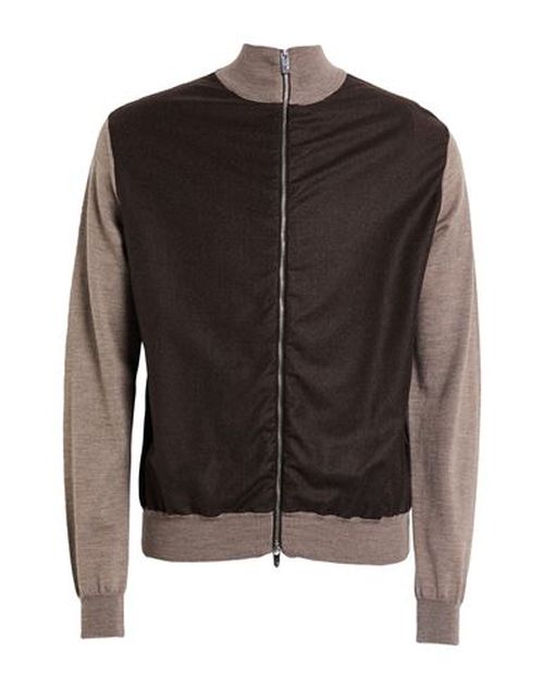 Man Cardigan Chocolate brown Size 40 Virgin Wool