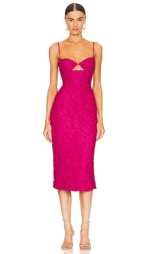 Bardot KLEID IVANNA in Fuchsia. Größe 8. Also in