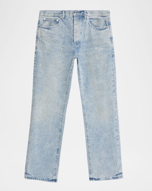 Men's P011 Camo Crystal Straight-Fit Jeans