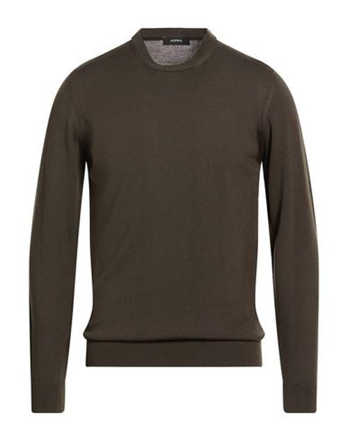 Man Sweater Dark green Size 44 Wool