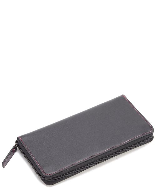 Zippered Leather Continental Wallet