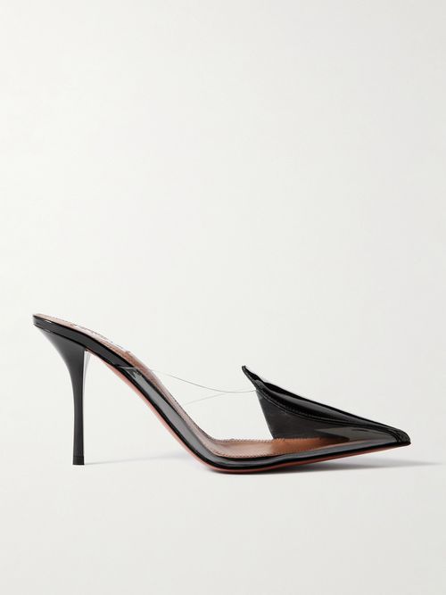 90 Pvc And Patent-leather Mules - Black