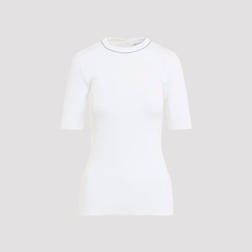 Women's Ribbed Cotton T-Shirt with Stretch