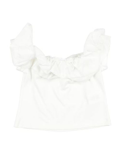 Girl Kid Girl Top White Size 11 Cotton, Elastane, Acrylic, Polyester