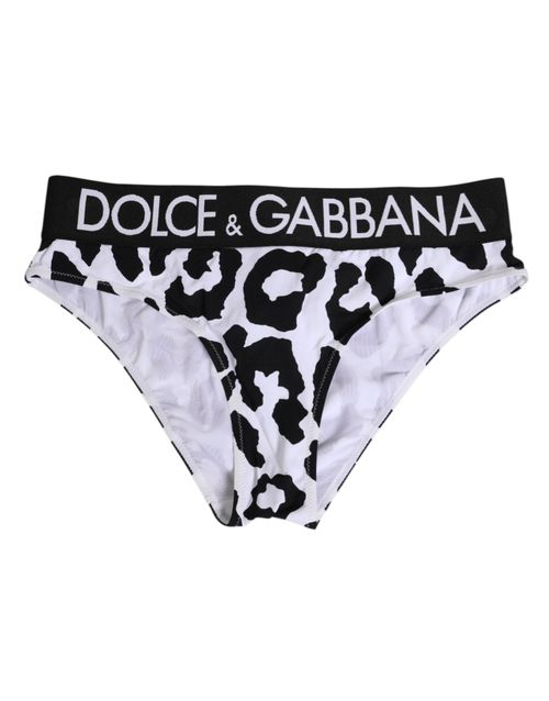 Leopard-Print Nylon Underwear Brief — Multicolor