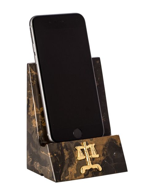 Legal, Tiger Eye Marble Desktop Phone / Tablet Cradle