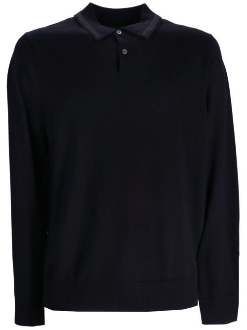 Merino wool polo shirt - Blue