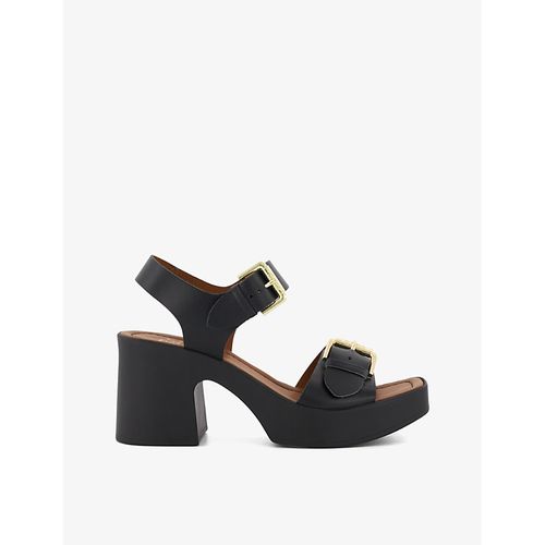Womens Black-leather Jenies Leather Platform Sandals